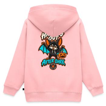 RobVibe Wildclub – Halloween-Fledermaus - Kinder Premium Organic Zip Hoodie - Rosa - Hinten - AI Model Kid Female (0cm)