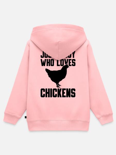 Huhn Liebhaber Statement - Kinder Premium Organic Zip Hoodie - Rosa