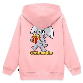 Kleine Überraschung Charlie, der Elefant - Kinder Premium Organic Zip Hoodie - Rosa - Hinten - AI Model Kid Female (0cm)