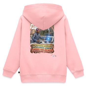 Heuschrecke JOGUE IT-Systemadministrator Admin Job - Kinder Premium Organic Zip Hoodie - Rosa - Hinten - AI Model Kid Female (0cm)