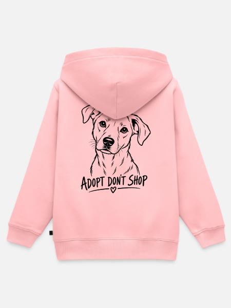 Adopt Don’t Shop Dog - Kinder Premium Organic Zip Hoodie - Rosa