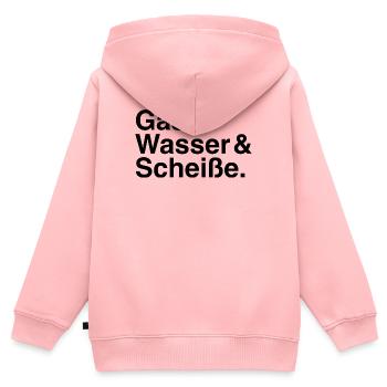 Gas & Wasser & Scheiße. - Kinder Premium Organic Zip Hoodie - Rosa - Hinten - AI Model Kid Female (0cm)
