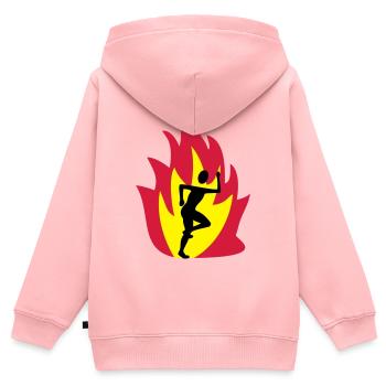 Läufer Flamme - Kinder Premium Organic Zip Hoodie - Rosa - Hinten - AI Model Kid Female (0cm)