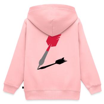 Dartpfeil mit Schatten - Kinder Premium Organic Zip Hoodie - Rosa - Hinten - AI Model Kid Female (0cm)