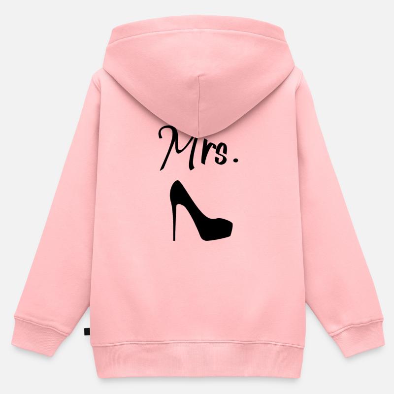 Mme Wedding - Sweat Premium à capuche zippé enfant bio - rose