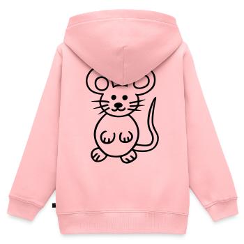 Maus, Mausi - Kinder Premium Organic Zip Hoodie - Rosa - Hinten - AI Model Kid Female (0cm)