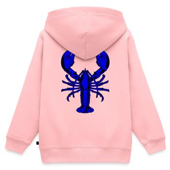 Blauer Hummer - Kinder Premium Organic Zip Hoodie - Rosa - Hinten - AI Model Kid Female (0cm)