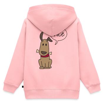 Mignon chien - Sweat Premium à capuche zippé enfant bio - rose - Dos - AI Model Kid Female (0cm)