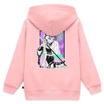 Kimetsu Shinobu - Kinder Premium Organic Zip Hoodie - Rosa - Hinten - AI Model Kid Female (0cm)