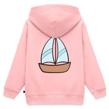 Bateau Bateau Voilier - Sweat Premium à capuche zippé enfant bio - rose - Dos - AI Model Kid Female (0cm)