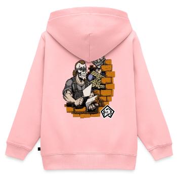 Maurer, Maurermeister, Handwerker, Bautechniker - Kinder Premium Organic Zip Hoodie - Rosa - Hinten - AI Model Kid Female (0cm)