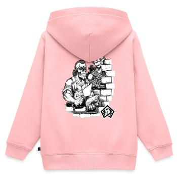 Maurer, Maurermeister, Handwerker - Kinder Premium Organic Zip Hoodie - Rosa - Hinten - AI Model Kid Female (0cm)