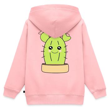 Kawaii Kaktus Kawaii Chibi Kawaii Manga - Kinder Premium Organic Zip Hoodie - Rosa - Hinten - AI Model Kid Female (0cm)