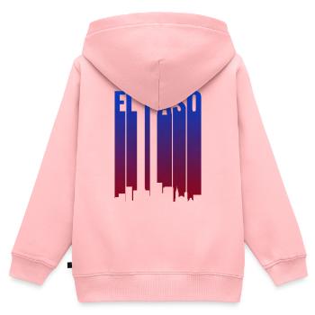 Pente de la ligne d’horizon d’El Paso - Sweat Premium à capuche zippé enfant bio - rose - Dos - AI Model Kid Female (0cm)
