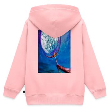 Blauer Traumfänger Netz - Kinder Premium Organic Zip Hoodie - Rosa - Hinten - AI Model Kid Female (0cm)