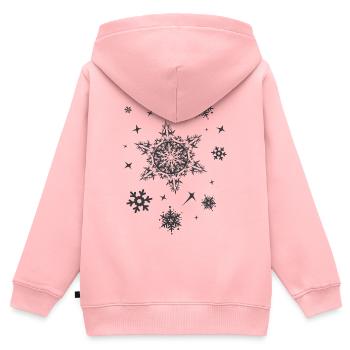 xmas Sterne Eiskristalle Symbol Weihnachten Schnee - Kinder Premium Organic Zip Hoodie - Rosa - Hinten - AI Model Kid Female (0cm)