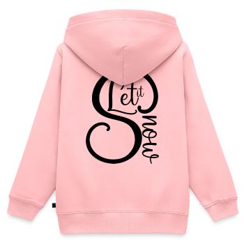 Let it Snow Motif de Noël - Sweat Premium à capuche zippé enfant bio - rose - Dos - AI Model Kid Female (0cm)