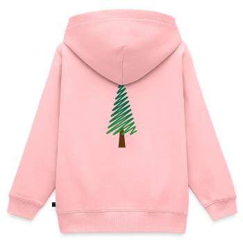 Noël, noël, noël, noël, noël, noël, noël, noël, - Sweat Premium à capuche zippé enfant bio - rose - Dos - AI Model Kid Female (0cm)