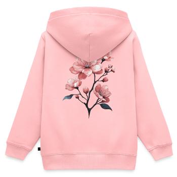 Kirschblüte - Kinder Premium Organic Zip Hoodie - Rosa - Hinten - AI Model Kid Female (0cm)