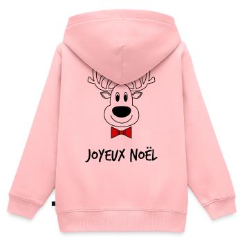 WEIHNACHTEN. FROHE WEIHNACHTEN. FROHE WEIHNACHTEN - Kinder Premium Organic Zip Hoodie - Rosa - Hinten - AI Model Kid Female (0cm)
