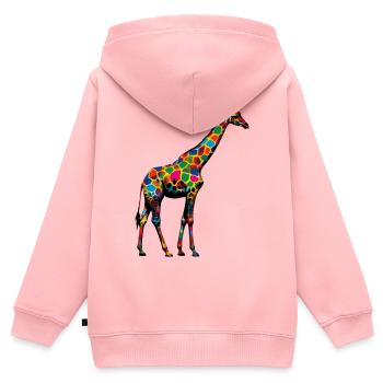 Giraffe - Kinder Premium Organic Zip Hoodie - Rosa - Hinten - AI Model Kid Female (0cm)