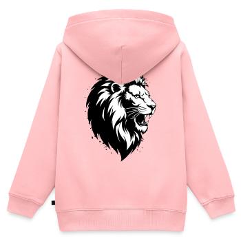 Léon fou - Sweat Premium à capuche zippé enfant bio - rose - Dos - AI Model Kid Female (0cm)