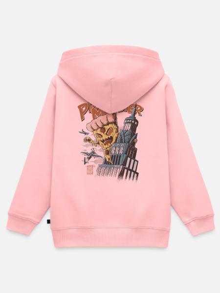 Pizza-Monster - Kinder Premium Organic Zip Hoodie - Rosa