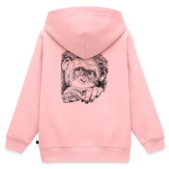Affe - Kinder Premium Organic Zip Hoodie - Rosa - Hinten - AI Model Kid Female (0cm)