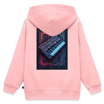 Futuristic synthesizer design - Kids Premium Organic Zip-up Hoodie - rose - Back - AI Model Kid Female (0cm)