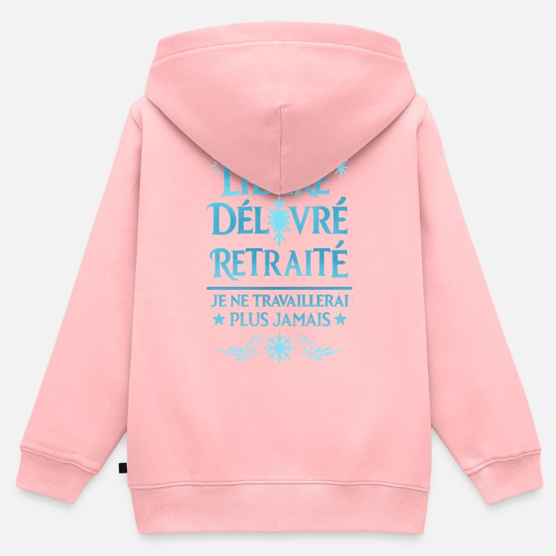 Libéré Délivré Retraité - Sweat Premium à capuche zippé enfant bio - rose