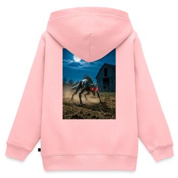 Chupacabra, Reptilien-Ziegensauger-Kryptide aus dem Lateinischen - Kinder Premium Organic Zip Hoodie - Rosa - Hinten - AI Model Kid Female (0cm)