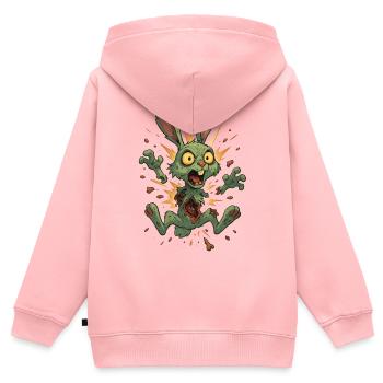 Cartoon Explosive Zombie Rabbit - Kids Premium Organic Zip-up Hoodie - rose - Back - AI Model Kid Female (0cm)