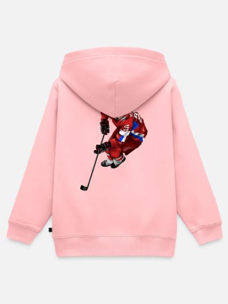 Roter Eishockeykämpfer - Kinder Premium Organic Zip Hoodie - Rosa