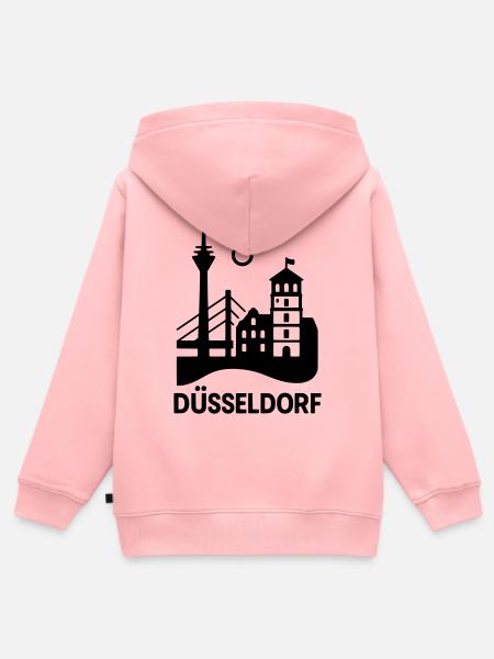 Düsseldorf Wahrzeichen Silhouette - Kinder Premium Organic Zip Hoodie - Rosa
