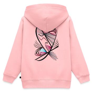 Heart made of thread art - Kids Premium Organic Zip-up Hoodie - rose - Back - AI Model Kid Female (0cm)