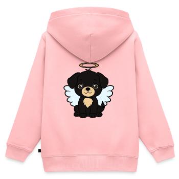 Chien - Sweat Premium à capuche zippé enfant bio - rose - Dos - AI Model Kid Female (0cm)