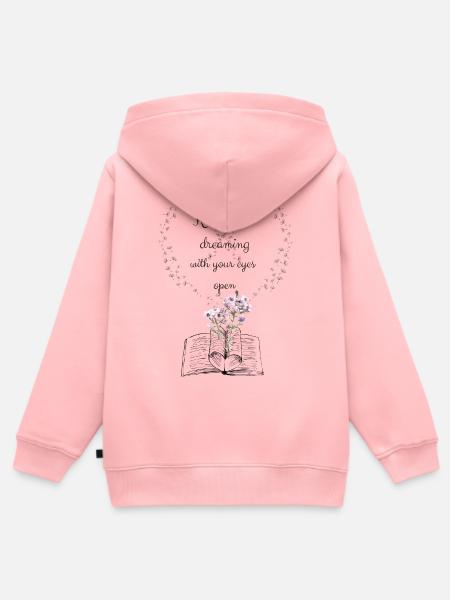 Reading is dreaming - Kinder Premium Organic Zip Hoodie - Rosa
