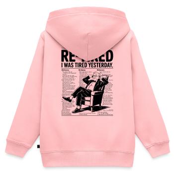 Re-fatigué J’étais fatigué hier - Sweat Premium à capuche zippé enfant bio - rose - Dos - AI Model Kid Female (0cm)