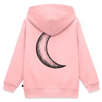 Croquis de croissant de lune dessiné à la main - Sweat Premium à capuche zippé enfant bio - rose - Dos - AI Model Kid Female (0cm)