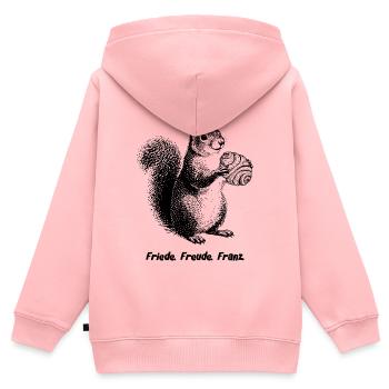 Friede Freude Franz Eichhornchen - Kinder Premium Organic Zip Hoodie - Rosa - Hinten - AI Model Kid Female (0cm)