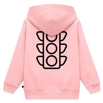 Ampel - Kinder Premium Organic Zip Hoodie - Rosa - Hinten - AI Model Kid Female (0cm)