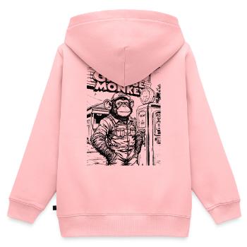 Illustration en ligne GreaseMonkey - Sweat Premium à capuche zippé enfant bio - rose - Dos - AI Model Kid Female (0cm)