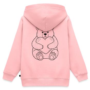 Teddybär mit Herz – kuschelige Liebe - Kinder Premium Organic Zip Hoodie - Rosa - Hinten - AI Model Kid Female (0cm)
