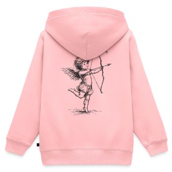 Vintage Cupid Angel with Bow and Arrow Art - Kinder Premium Organic Zip Hoodie - Rosa - Hinten - AI Model Kid Female (0cm)