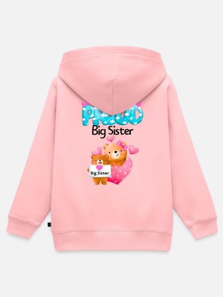 Stolze große Schwester Teddybären - Kinder Premium Organic Zip Hoodie - Rosa