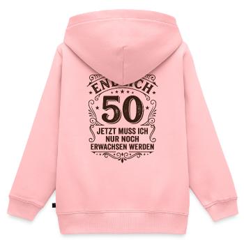 Endlich 50. Geburtstag - Nur Noch Erwachsen Werden - Kinder Premium Organic Zip Hoodie - Rosa - Hinten - AI Model Kid Female (0cm)