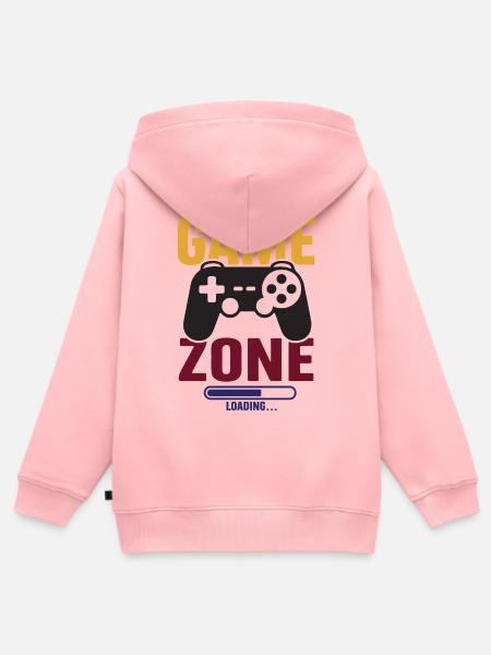 Gamer – Game Zone - Kinder Premium Organic Zip Hoodie - Rosa