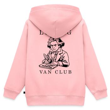Beethoven - Kinder Premium Organic Zip Hoodie - Rosa - Hinten - AI Model Kid Female (0cm)