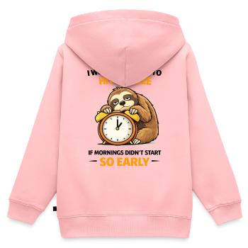 Appuyez sur Snooze si tôt paresseux - Sweat Premium à capuche zippé enfant bio - rose - Dos - AI Model Kid Female (0cm)