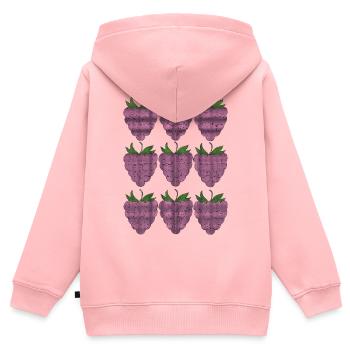 himbeer Muster Textile - Kinder Premium Organic Zip Hoodie - Rosa - Hinten - AI Model Kid Female (0cm)